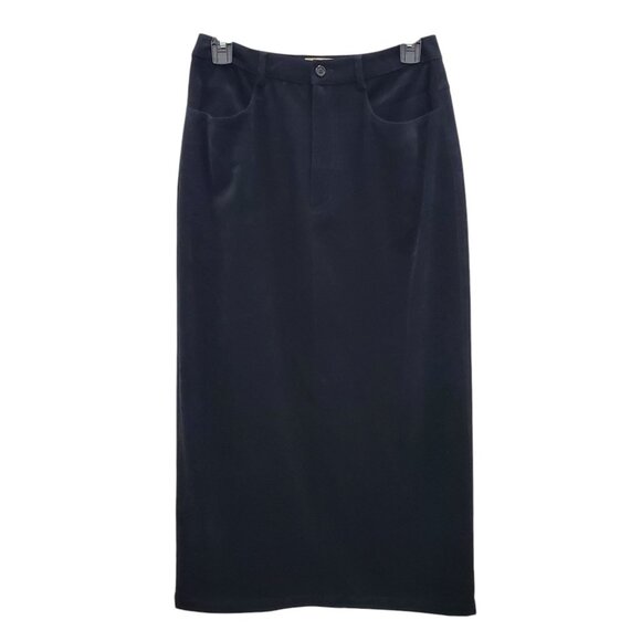 Talbots Petite Vintage Black High Waisted 4‎ Pocket Microsuede Pencil Skirt 6P - Picture 1 of 8